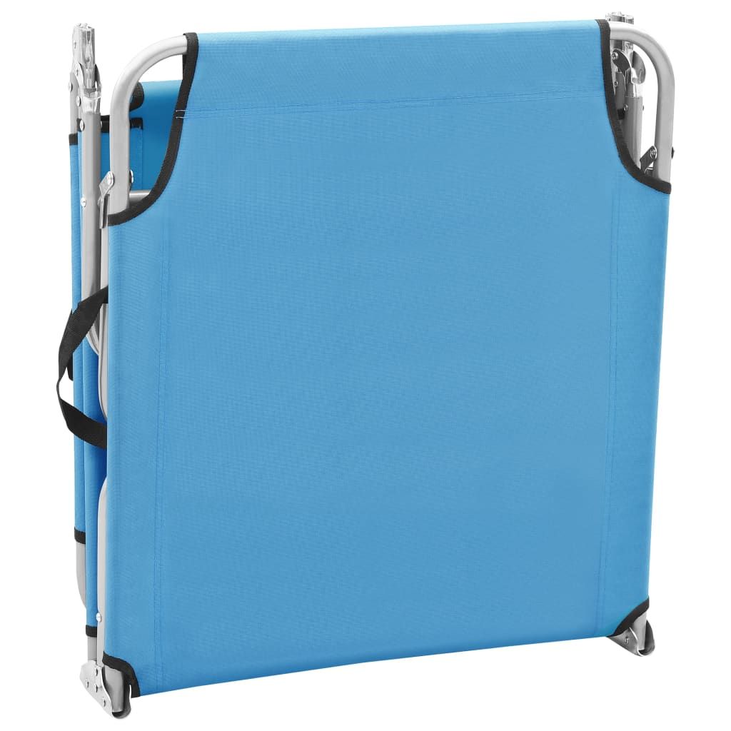 Sun Lounger Turquoise Blue Oxford fabric, Powder-coated steel