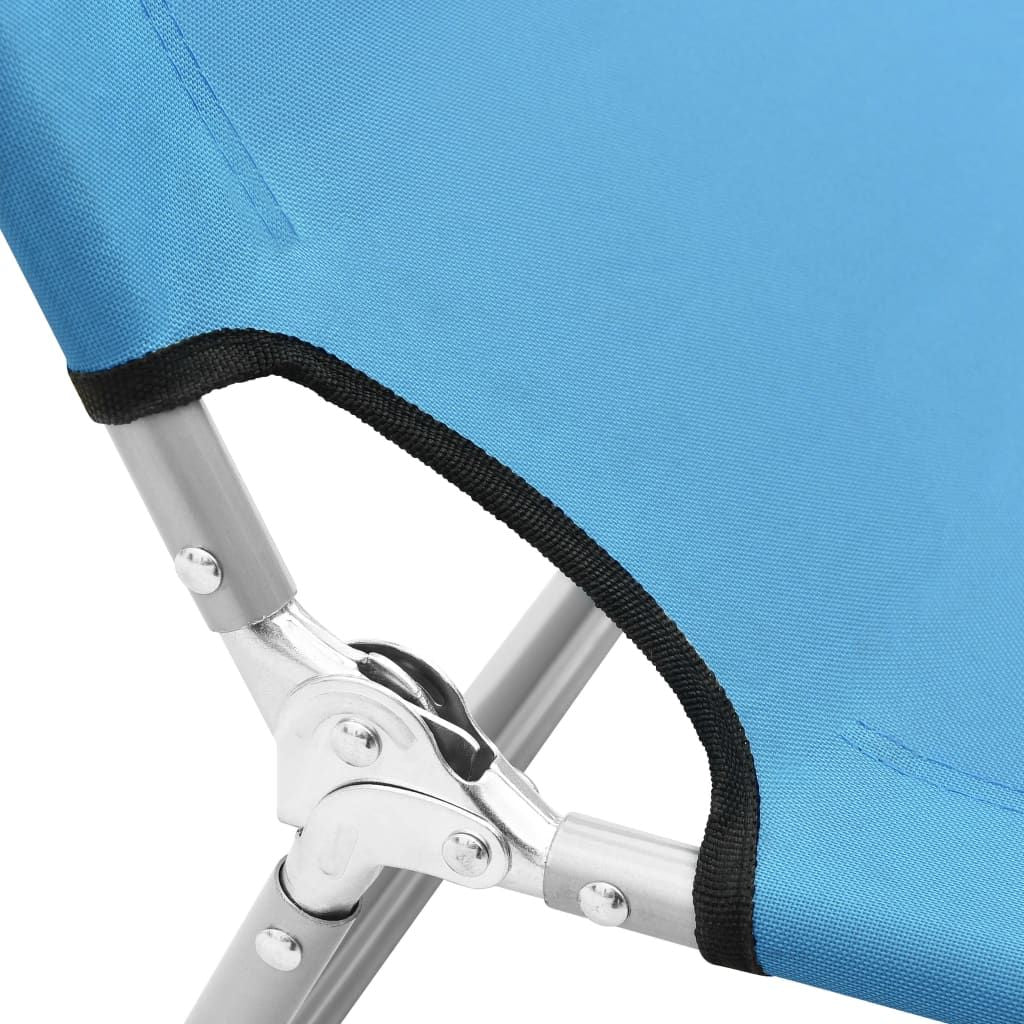 Sun Lounger Turquoise Blue Oxford fabric, Powder-coated steel