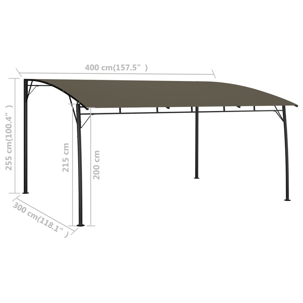 Sunshade Awning Taupe Powder-coated steel, fabric (100% polyester)