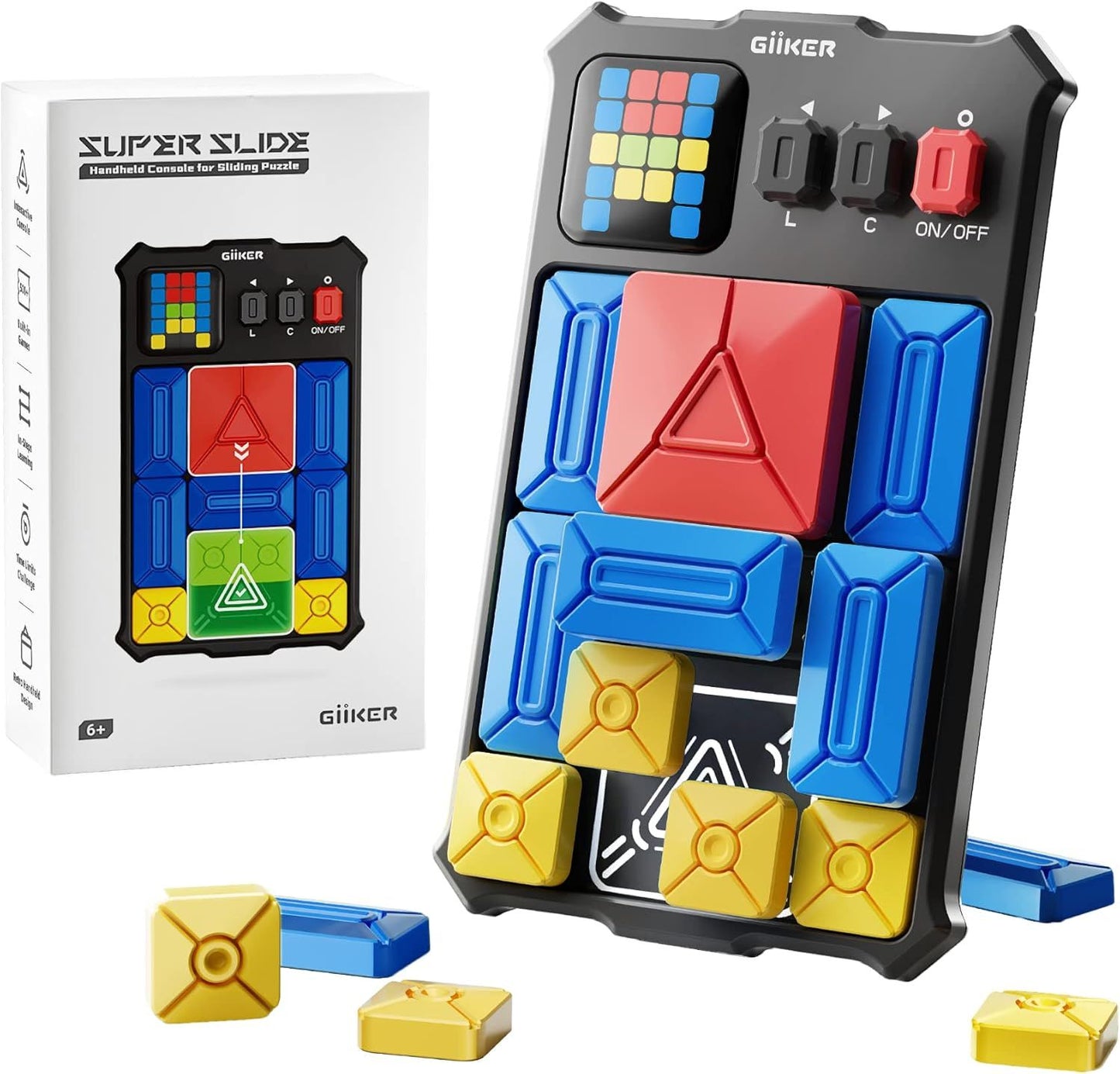 Super Slide Puzzle Games, Original 500+ Challenges Brain Teaser Puzzle, Toys for Kids Teens, Travel Games Birthday Stocking Stuffers for Boys Girls, Activities for Road Trips