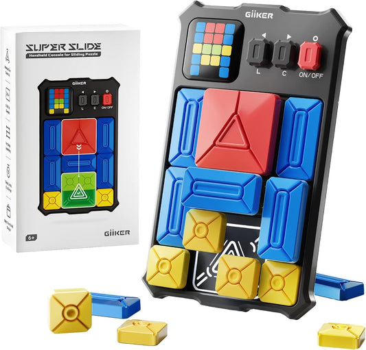 Super Slide Puzzle Games, Original 500+ Challenges Brain Teaser Puzzle, Toys for Kids Teens, Travel Games Birthday Stocking Stuffers for Boys Girls, Activities for Road Trips