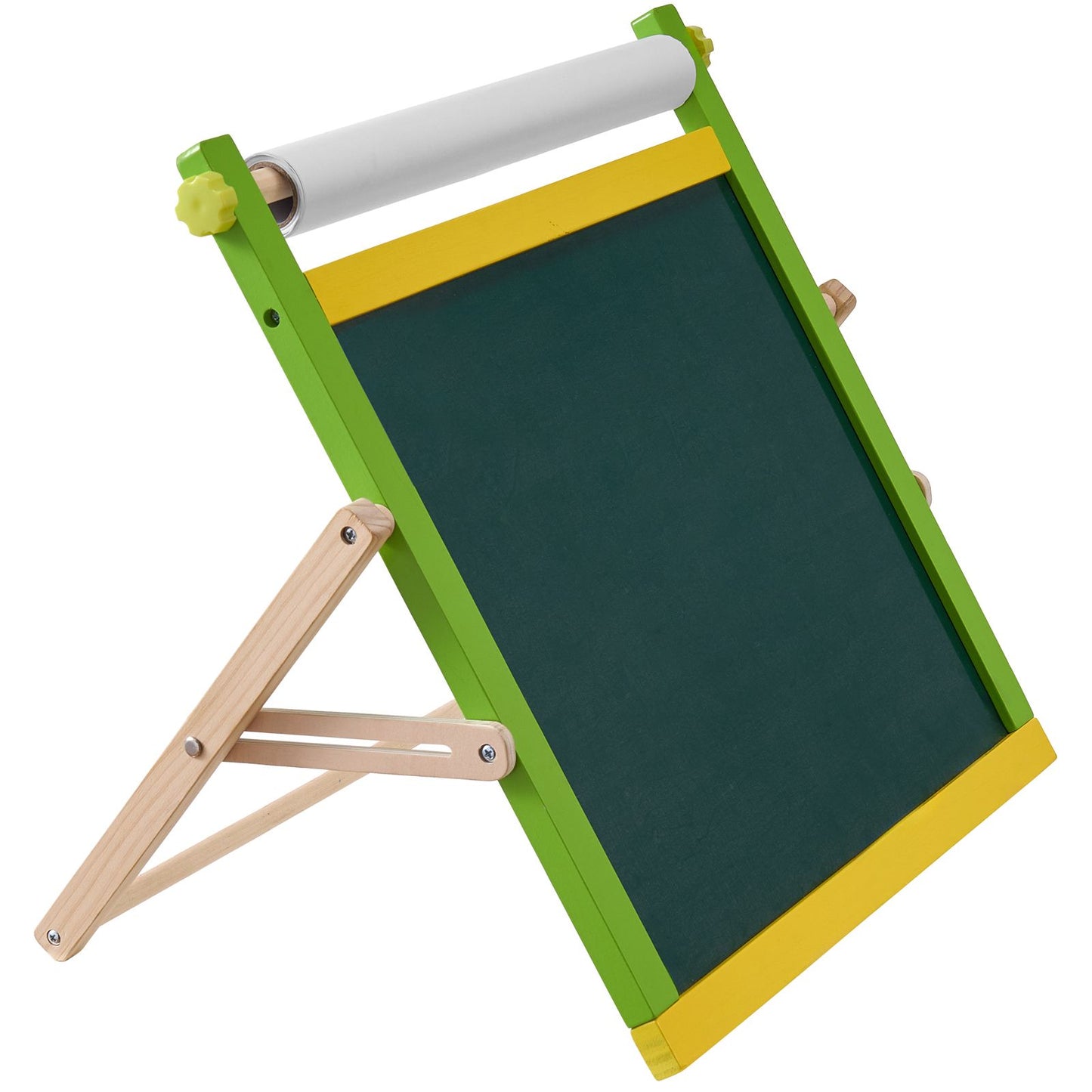 Tabletop Art Easel for Kids, 3-in-1 Wooden Double-Sided Kid's Art Easel with Magnetic Whiteboard, Chalkboard, Paper Roll, Foldable Portable Drawing Board with Painting Accessories for Boys Girls