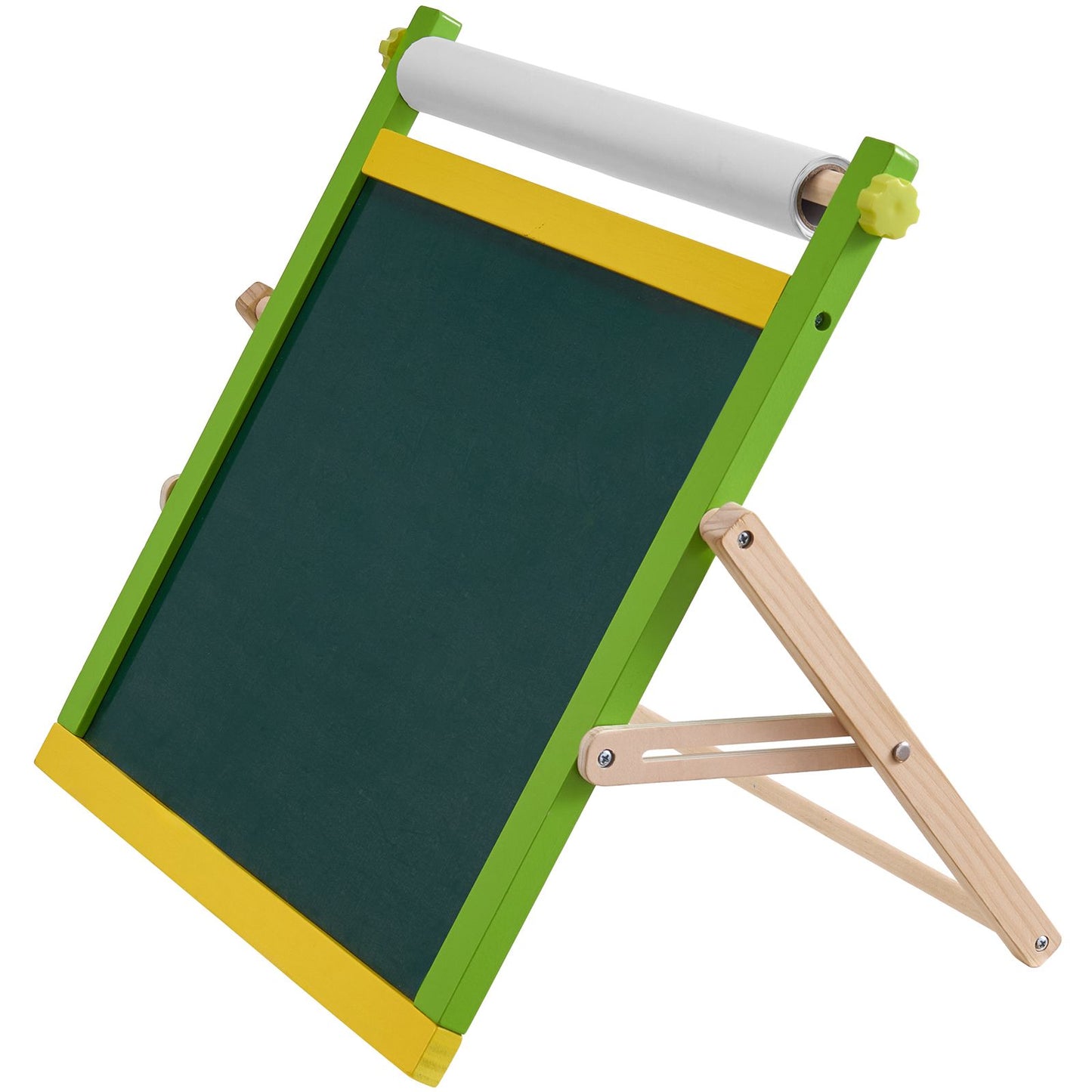 Tabletop Art Easel for Kids, 3-in-1 Wooden Double-Sided Kid's Art Easel with Magnetic Whiteboard, Chalkboard, Paper Roll, Foldable Portable Drawing Board with Painting Accessories for Boys Girls