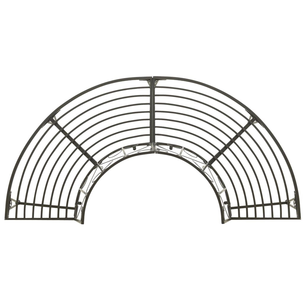 Tree Bench Silver grey Steel Half-round Seats Many Tree Bench