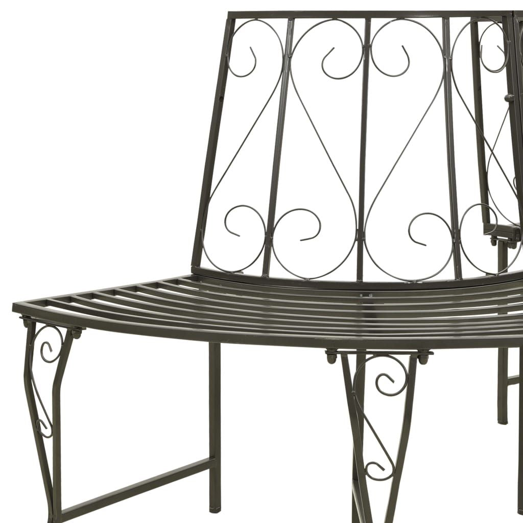 Tree Bench Silver grey Steel Half-round Seats Many Tree Bench