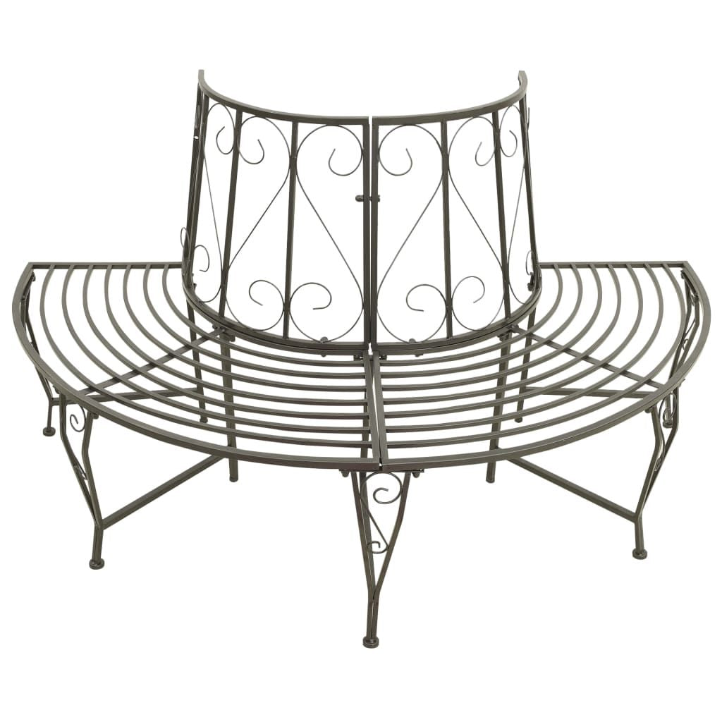 Tree Bench Silver grey Steel Half-round Seats Many Tree Bench