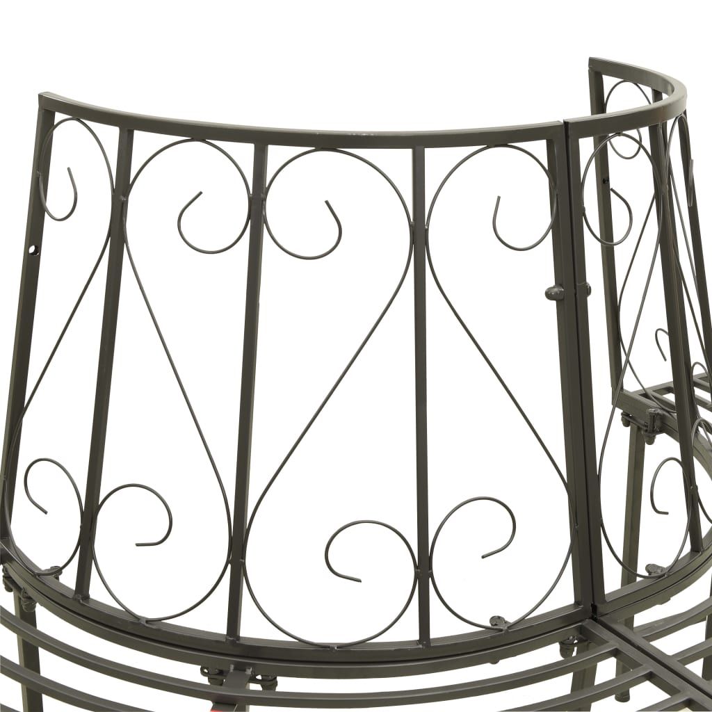 Tree Bench Silver grey Steel Half-round Seats Many Tree Bench