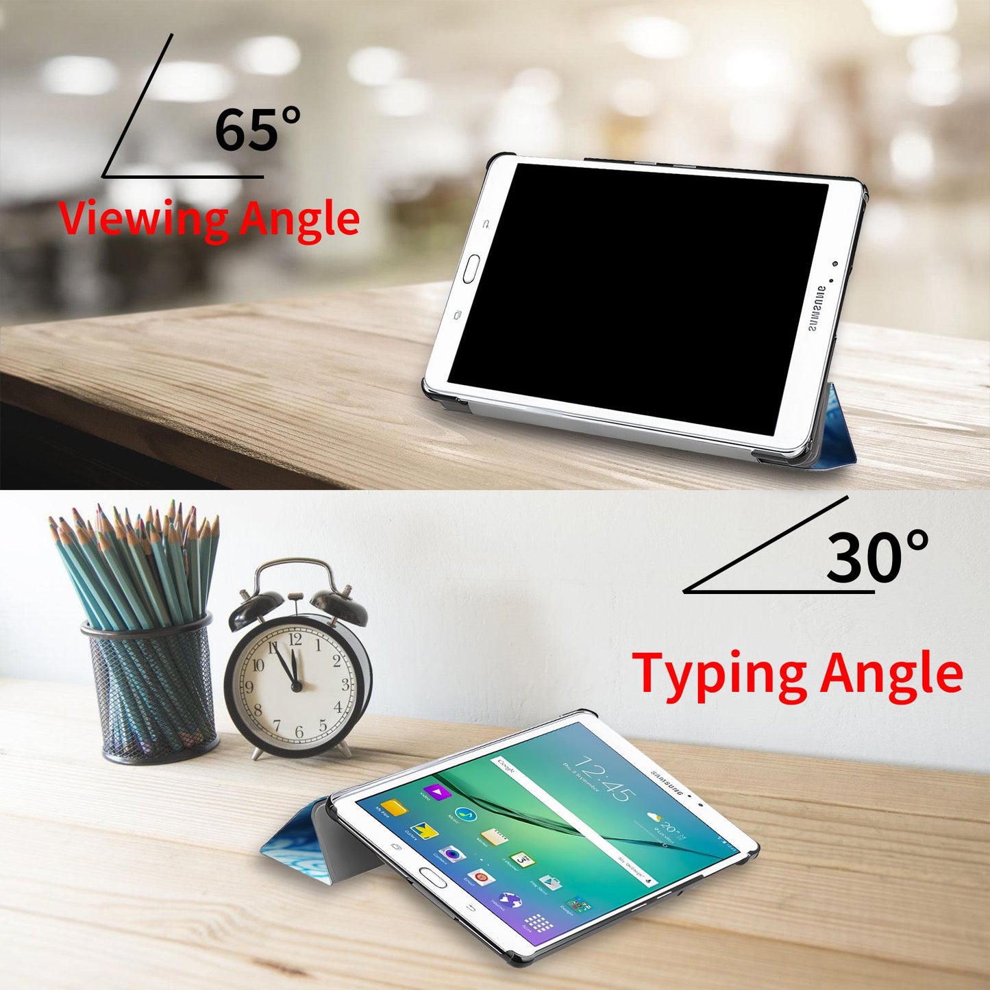 Tri-Fold Case Compatible with 8.0 Inch Samsung Galaxy TAB S2 8.0 T710/T713/T715C/T719C - Premium PU Leather Tri-Fold Cover with Auto Sleep/Wake