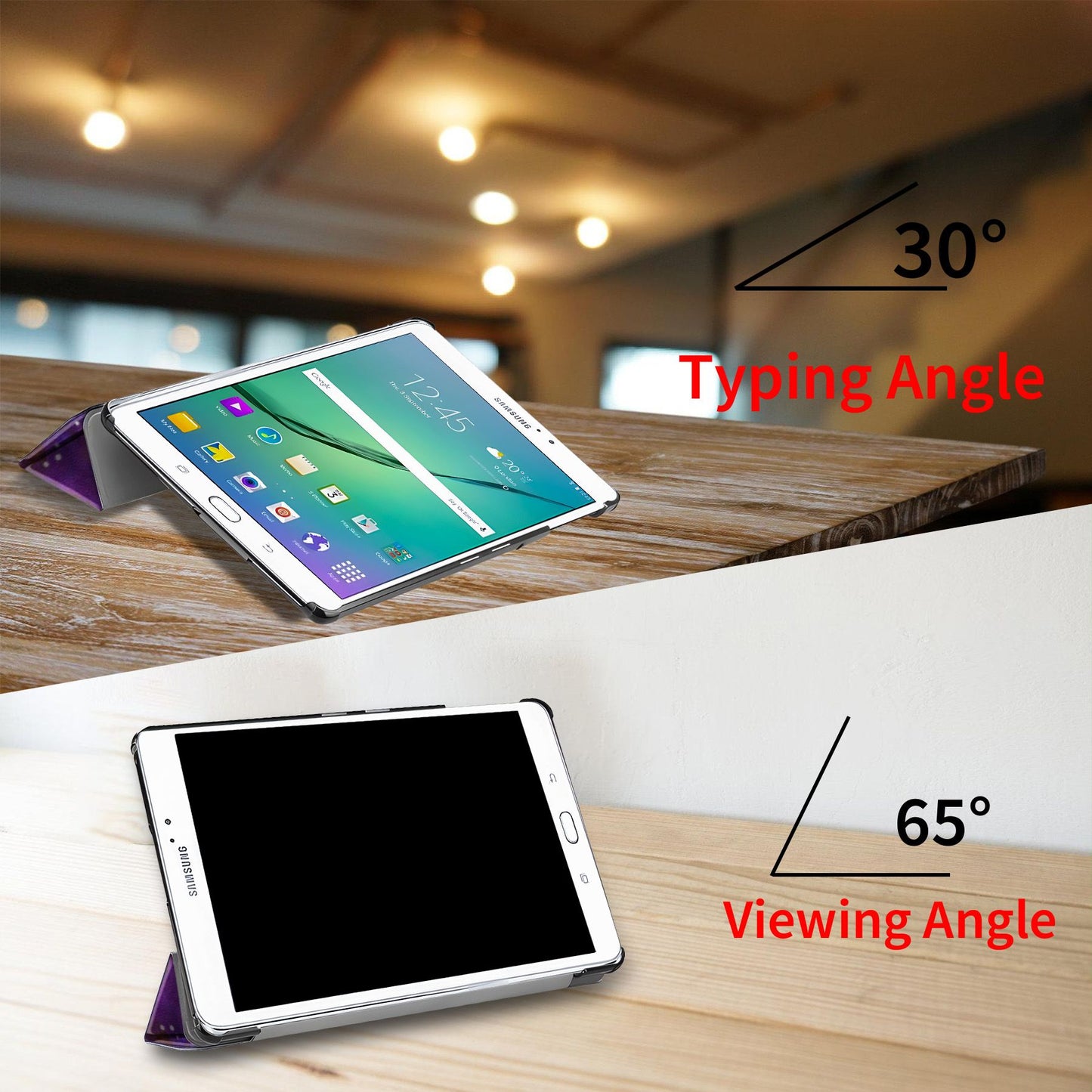 Tri-Fold Case Compatible with Samsung Galaxy TAB S2 9.7 inch Tablet - SM T810/T813/T815C/T819C(2014 Edition), Includes a Screen Protector - Premium PU Leather Tri-Fold Cover with Auto Sleep/Wake