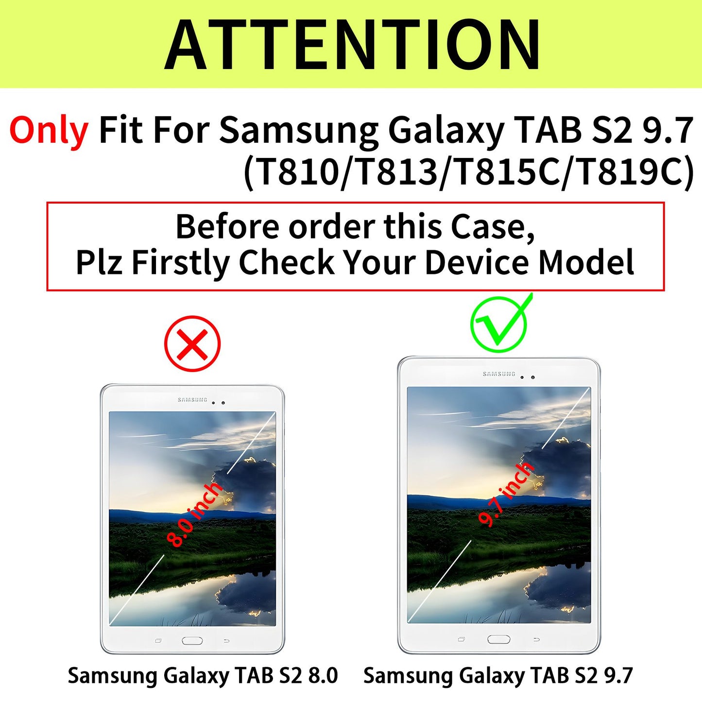 Tri-Fold Case Compatible with Samsung Galaxy TAB S2 9.7 inch Tablet - SM T810/T813/T815C/T819C(2014 Edition), Includes a Screen Protector - Premium PU Leather Tri-Fold Cover with Auto Sleep/Wake