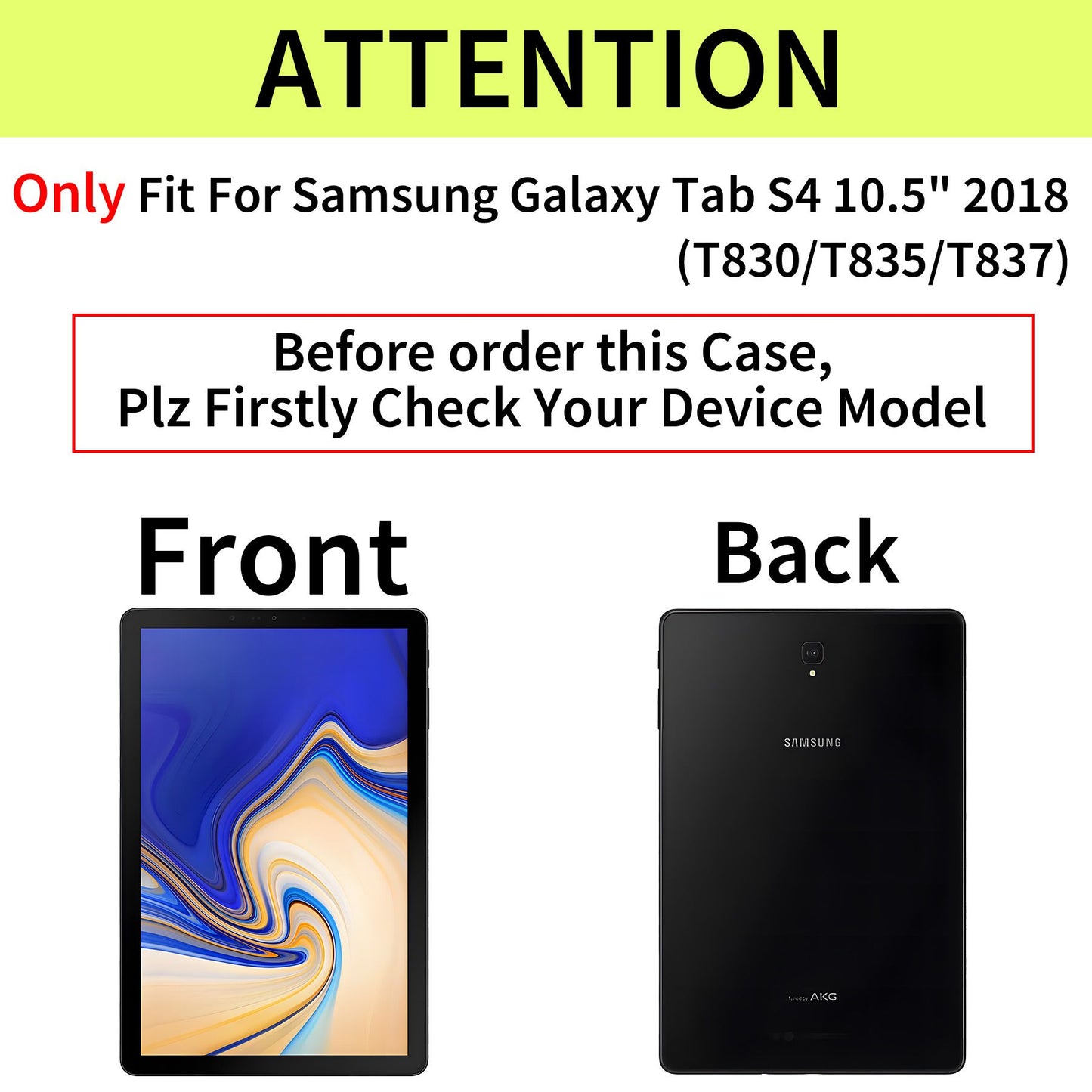Tri-Fold Case Compatible with Samsung Galaxy Tab S4 10.5 inch Tablet SM-T830/T835/T837 (2018 Released), Includes a Screen Protector - Premium PU Leather Tri-Fold Cover with Auto Sleep/Wake