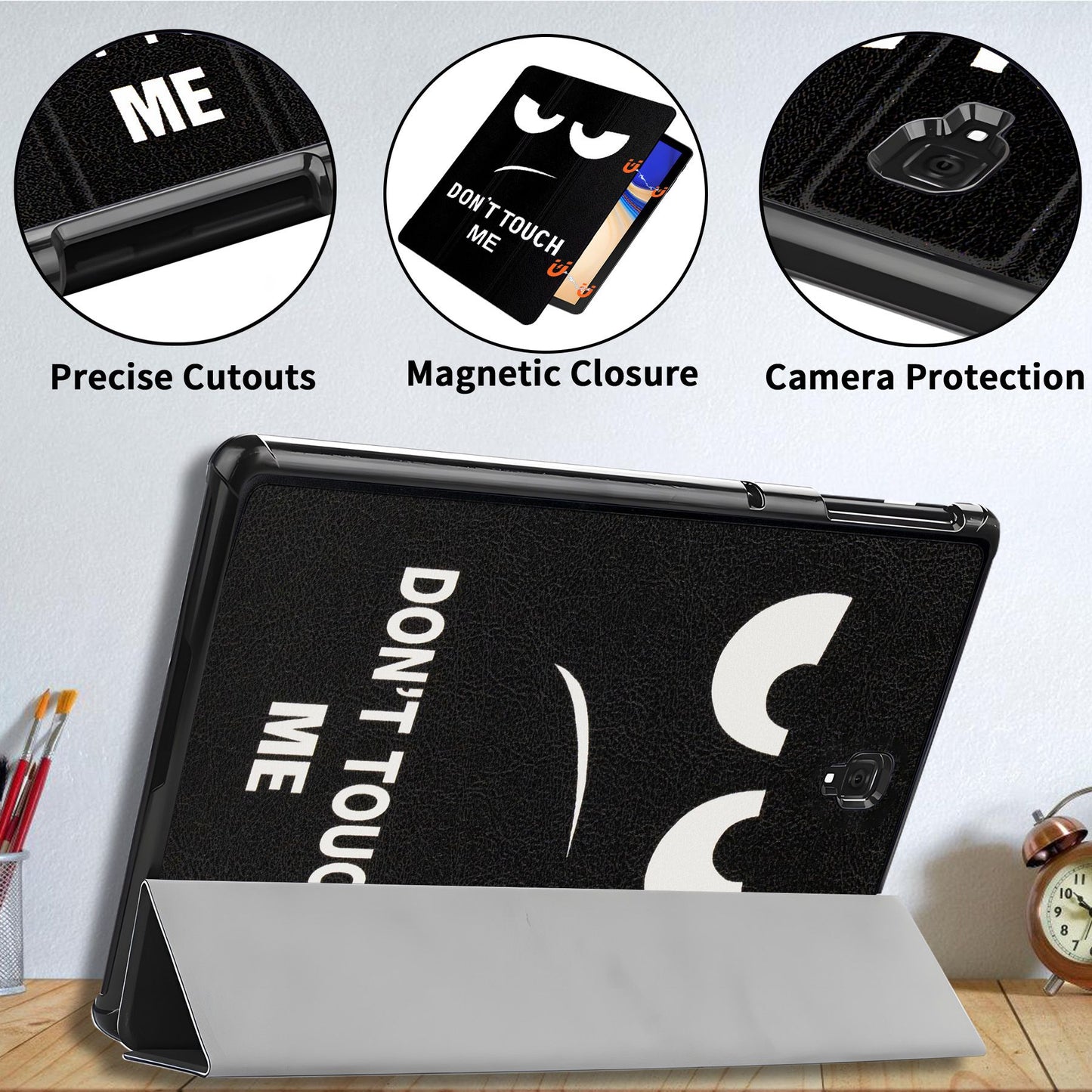 Tri-Fold Case Compatible with Samsung Galaxy Tab S4 10.5 inch Tablet SM-T830/T835/T837 (2018 Released), Includes a Screen Protector - Premium PU Leather Tri-Fold Cover with Auto Sleep/Wake