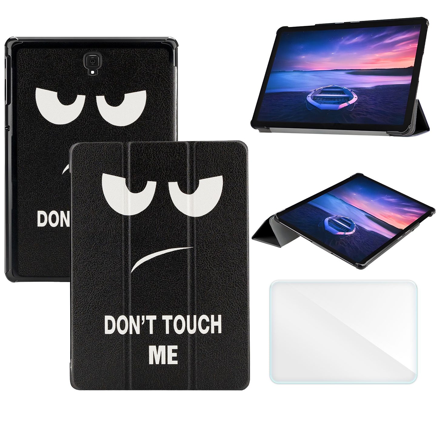 Tri-Fold Case Compatible with Samsung Galaxy Tab S4 10.5 inch Tablet SM-T830/T835/T837 (2018 Released), Includes a Screen Protector - Premium PU Leather Tri-Fold Cover with Auto Sleep/Wake