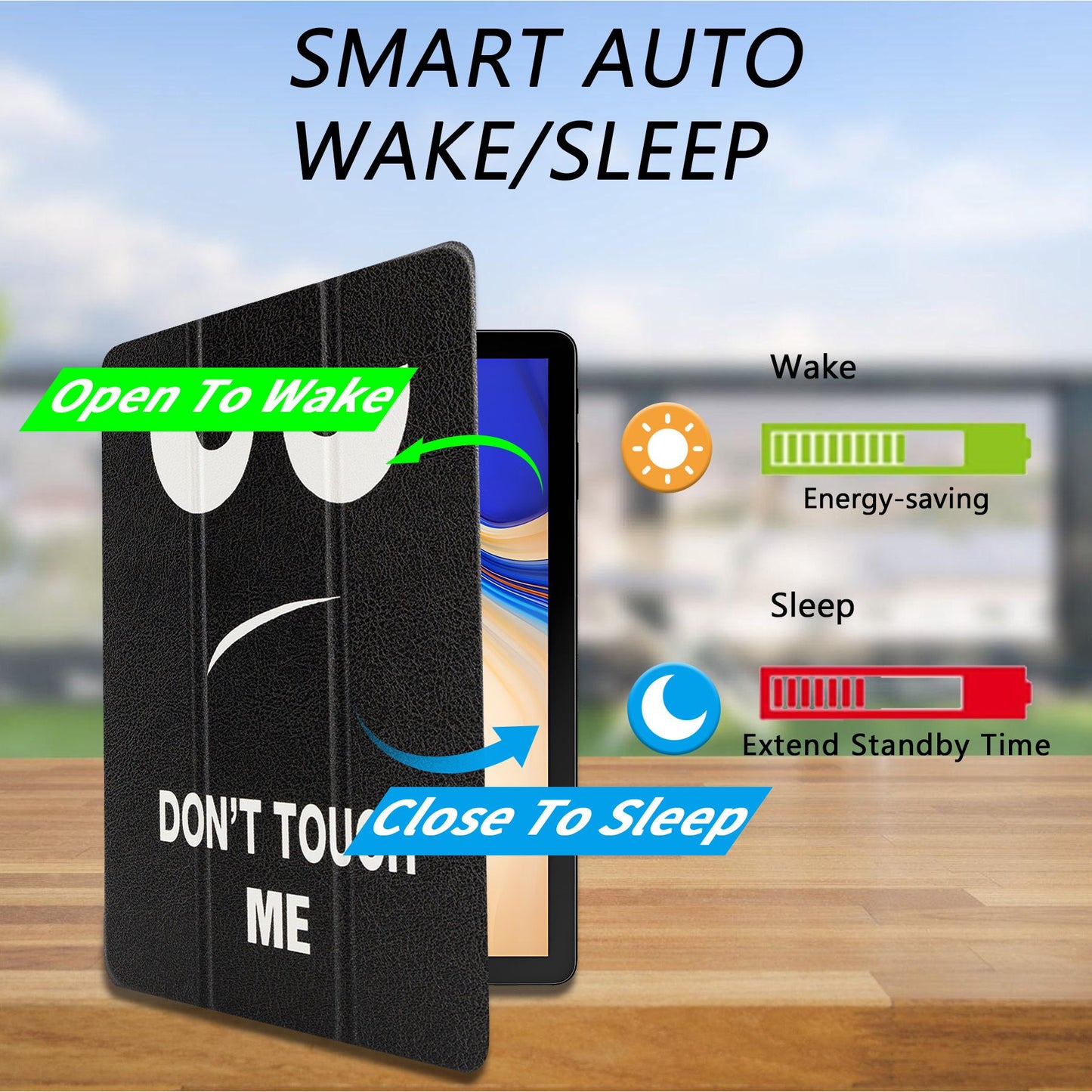 Tri-Fold Case Compatible with Samsung Galaxy Tab S4 10.5 inch Tablet SM-T830/T835/T837 (2018 Released), Includes a Screen Protector - Premium PU Leather Tri-Fold Cover with Auto Sleep/Wake
