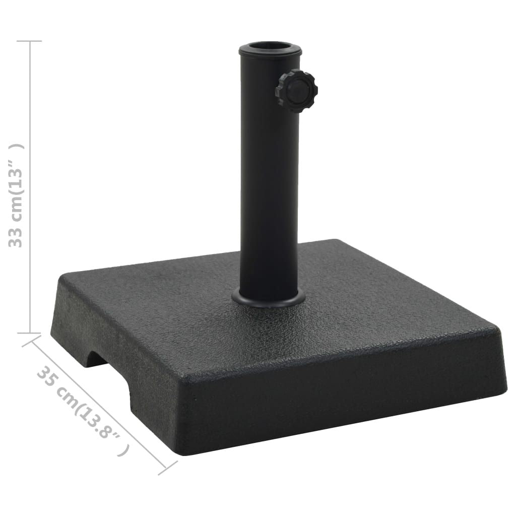 Umbrella Base Black Polyresin 17.6 lb Decorative Inlays