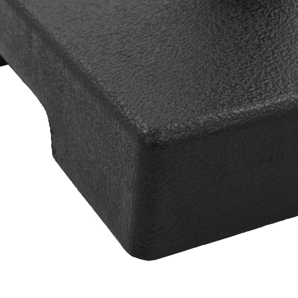 Umbrella Base Black Polyresin 17.6 lb Decorative Inlays