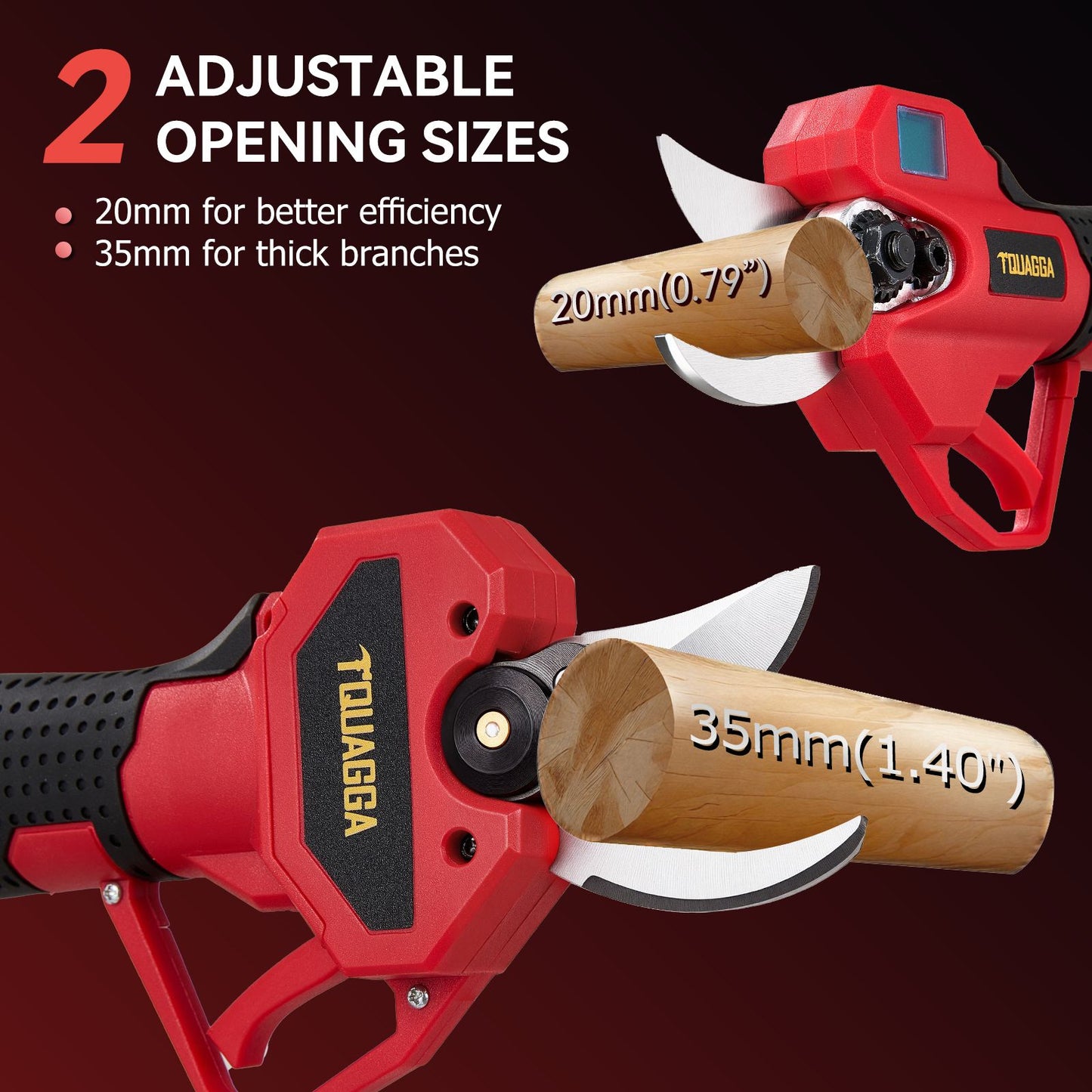 Upgraded Electric Pruning Shears,1.2" Cutting Diameter Cordless Power Pruner with LCD Display, Brushless Motor Pruning Shears with 2000mAh*2 Rechargeable Batteries for Garden Tree Pruner Branch
