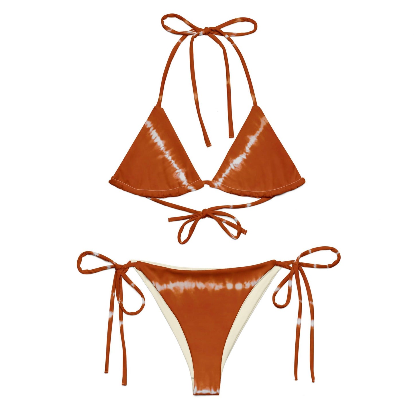 Vega String Bikini in Burnt Orange Shibori