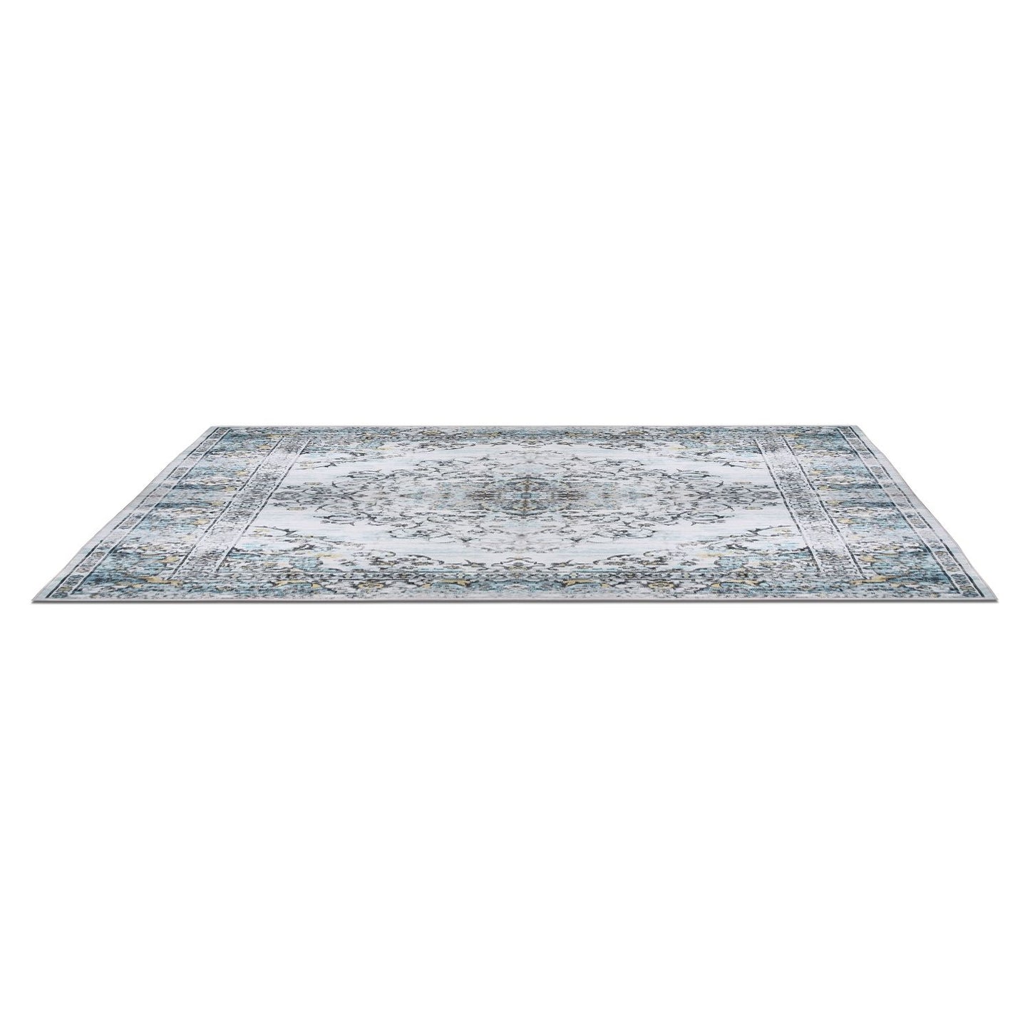 Vintage Area Rug Modern Non Slip Carpet Boho Low Pile Soft Rug Waterproof Machine Washable Rug for Living Room Bedroom Kitchen Dining Room Under Table