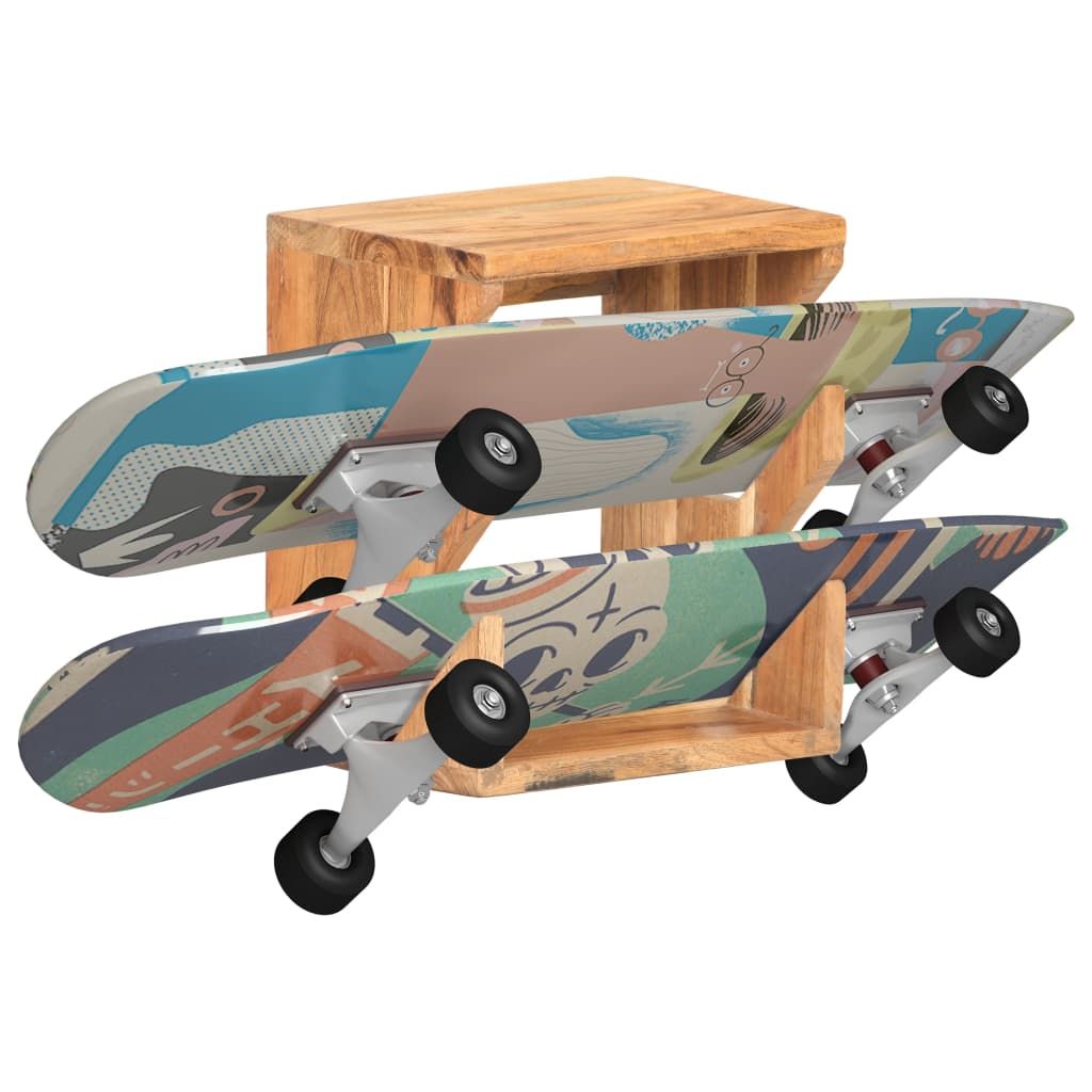 Wall Mounted Skateboard Holder 9.8"x7.9"x11.8" Solid Acacia Wood