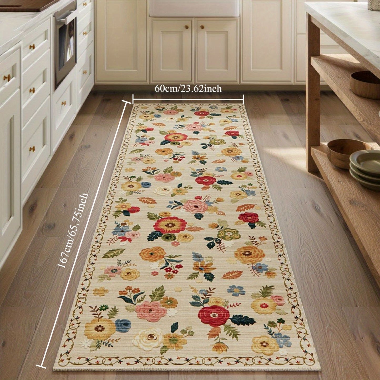 Washable Small Entryway Area Rugs: 2'x3' Floral Rug Non Slip Door Mat Indoor Entrance Stain Resistance Low Pile Throw Rugs for Inside Front Door Floor Bedroom Bedside Kitchen Nursery Dorm Home Entry
