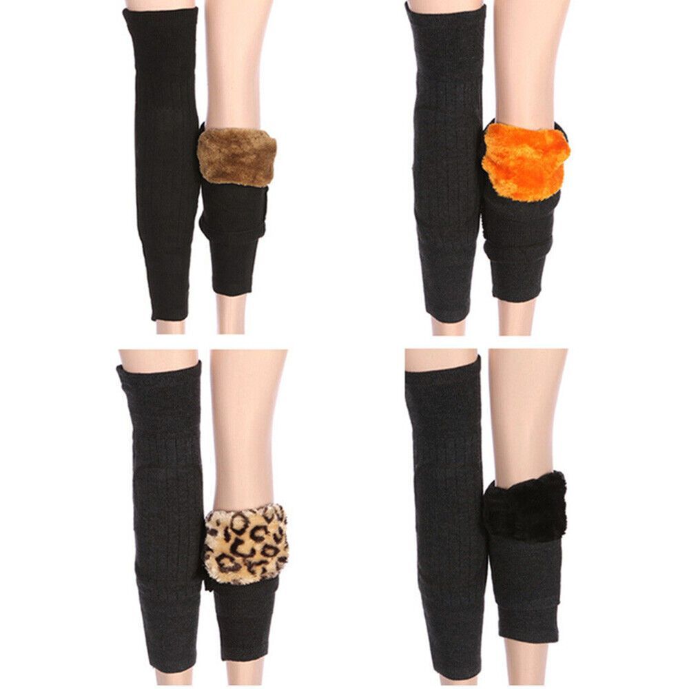 Winter Thermal Leg Knee Warmer Sleeve Socks Women Men Wool Knee Pad Protector