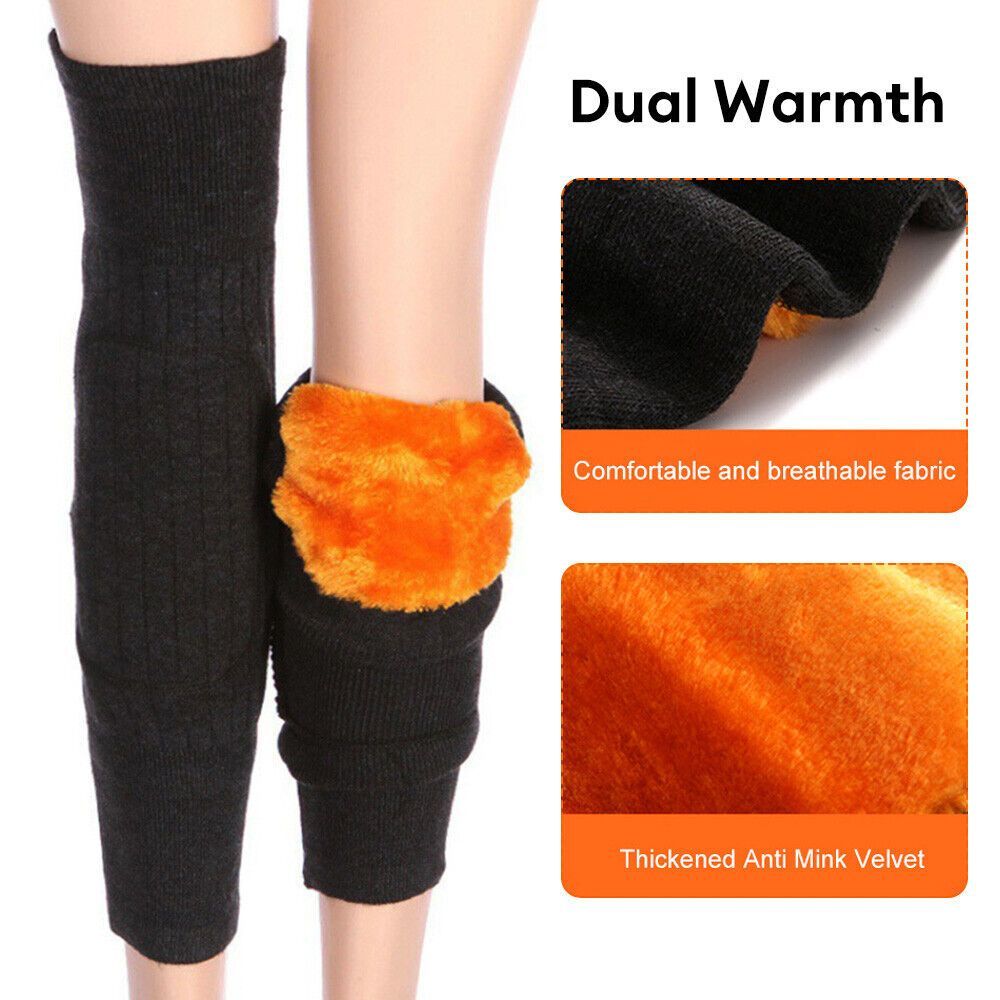 Winter Thermal Leg Knee Warmer Sleeve Socks Women Men Wool Knee Pad Protector