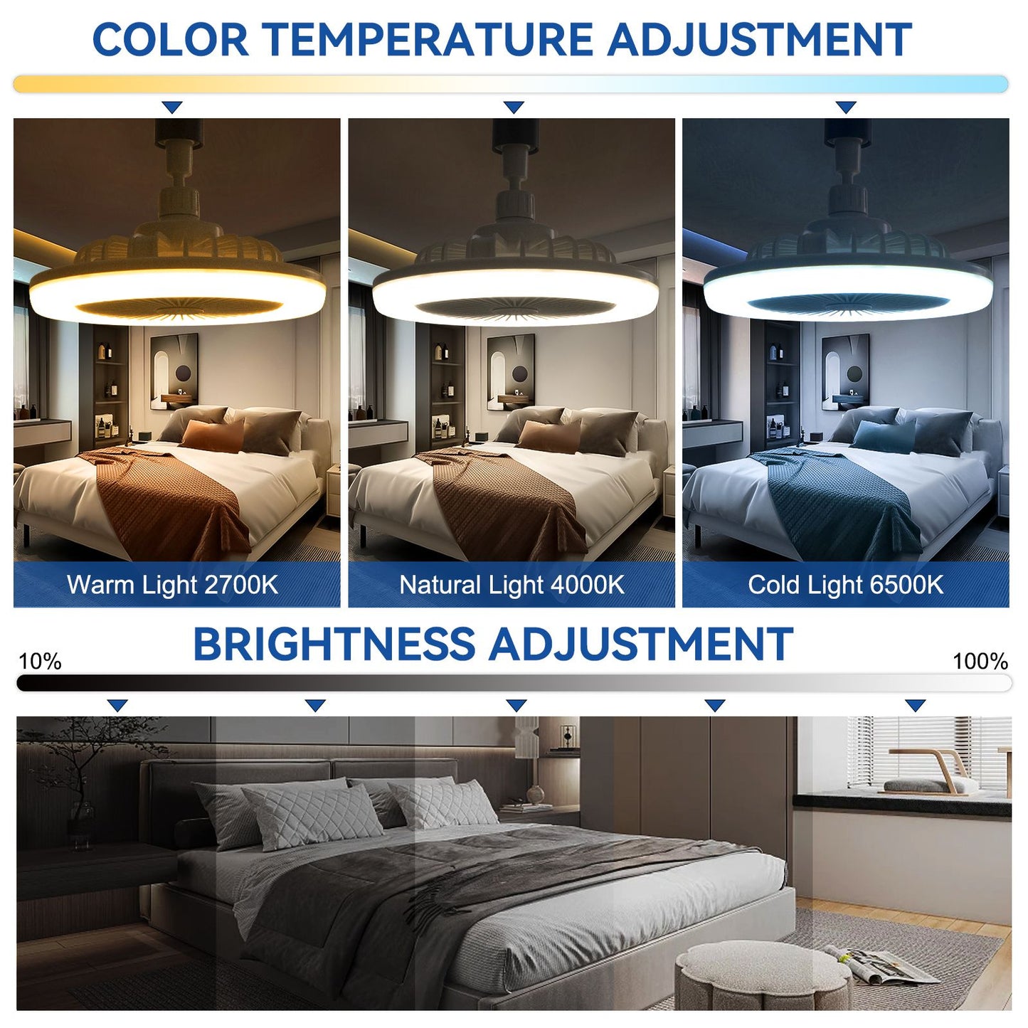 Wireless Socket Fan Light enclosed