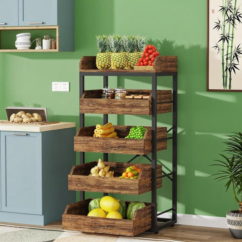 Wood Fruit  Rack