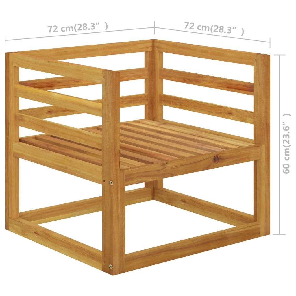 Wooden Chair Dark Grey, Natural Wood Solid Acacia Wood Standard