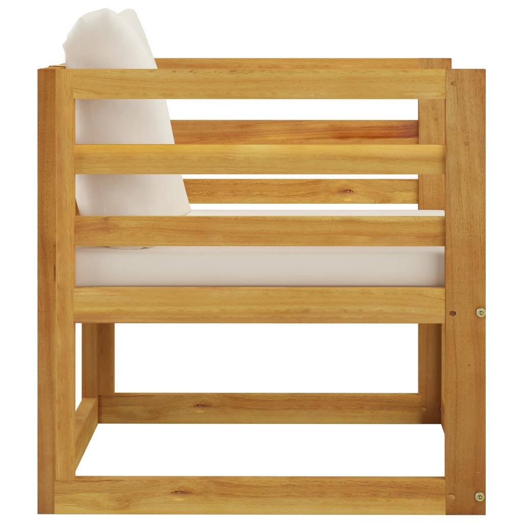 Wooden Chair Natural Wood Solid Acacia Wood Durable Armchair