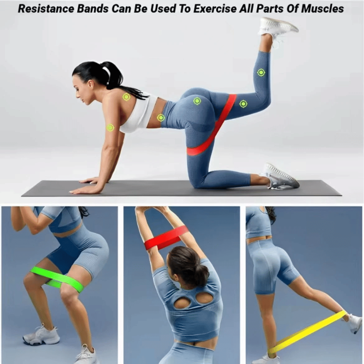 Workout Resistance Bands Loop Set Fitness Yoga Booty Leg Exercise Band Gym Fitness Butt Lift