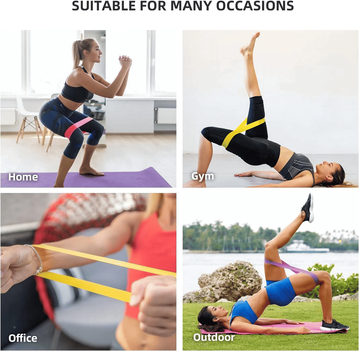 Workout Resistance Bands Loop Set Fitness Yoga Booty Leg Exercise Band Gym Fitness Butt Lift